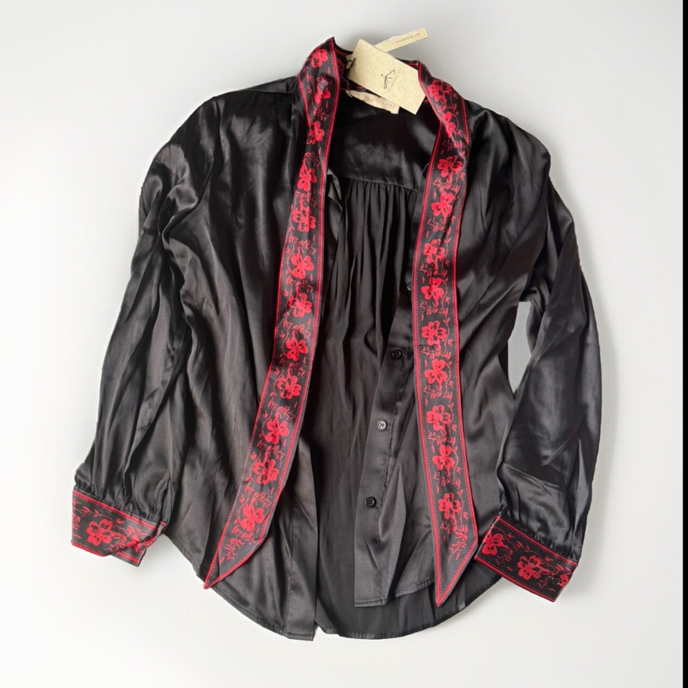 ECRU Emissary 100% Silk Button-Up Top NWT